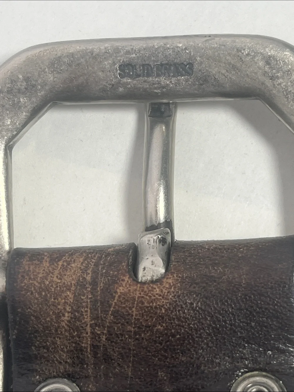 Lucky Brand Studded Leather Belt in Distressed Brown with Silver Hardware - Picture 2 of 11